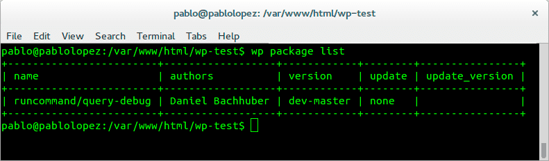 wp package list