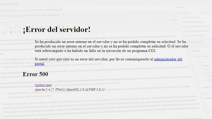 error interno servidor